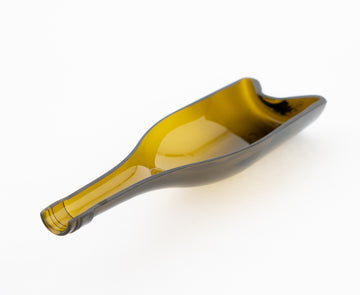 wine bottle serving dish in brown - upcycling - tableware - handmade - made in Maine