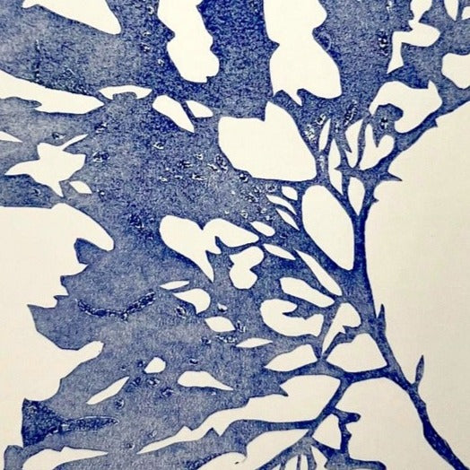 Blue Seaweed I - Collagraph Print