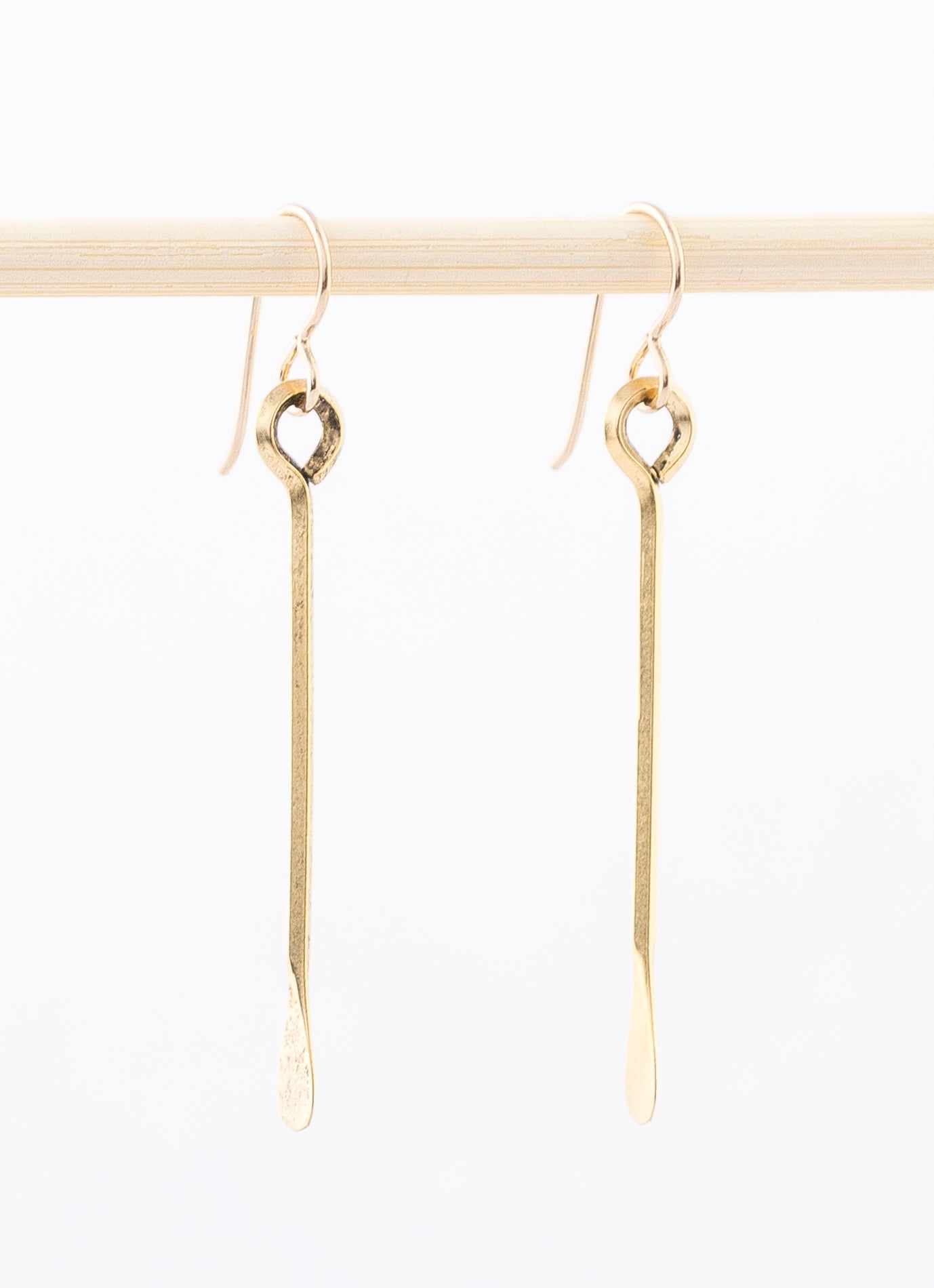 geometric paddle drop earrings - 24k gold plated brass - women's jewelry - gold filled wire backs