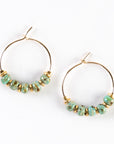 Delicate Gold Hoop + Bead Earrings