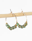 Delicate Gold Hoop + Bead Earrings