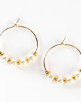 Delicate Gold Hoop + Bead Earrings