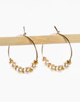 Delicate Gold Hoop + Bead Earrings