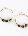 Delicate Gold Hoop + Bead Earrings