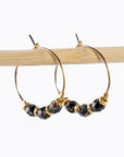 Delicate Gold Hoop + Bead Earrings