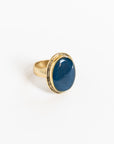 Adjustable Brass Ring - lapis