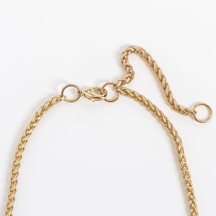 Azure + Brass Raindrop Necklace