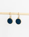 Azure + Brass Drop Earrings