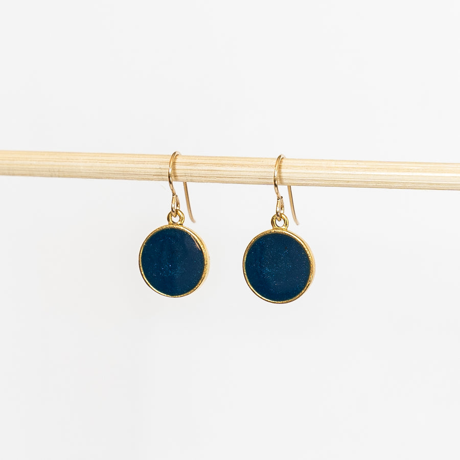 Azure + Brass Drop Earrings