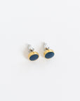 Azure + Brass Round Stud Earrings