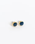 Azure + Brass Round Stud Earrings