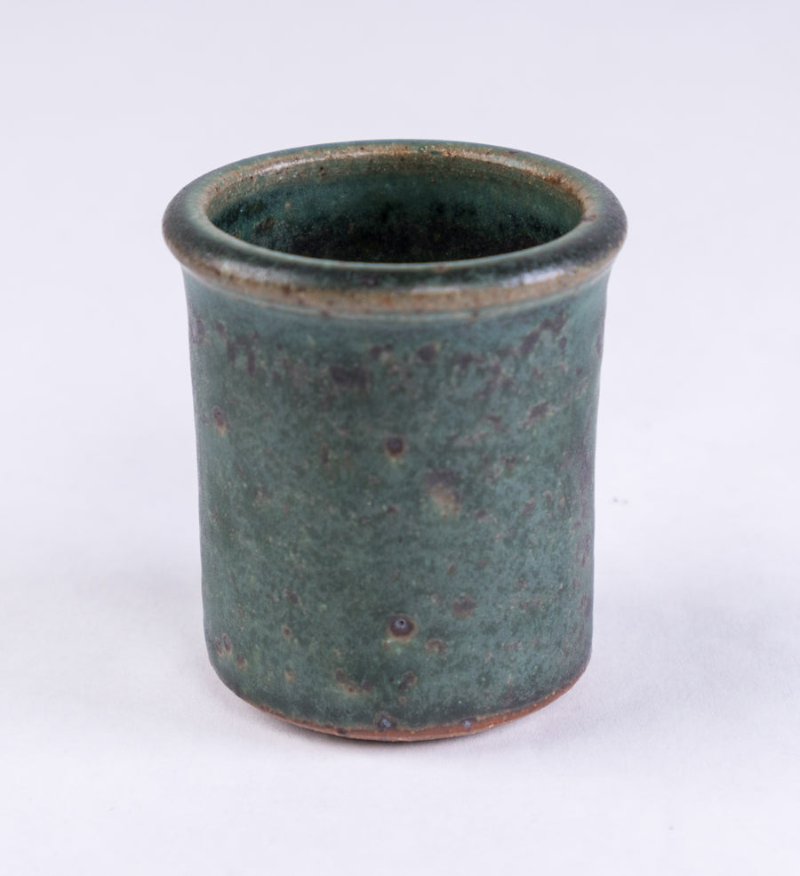 handmade pottery shot glass - stoneware - bluff point collection - made in Maine