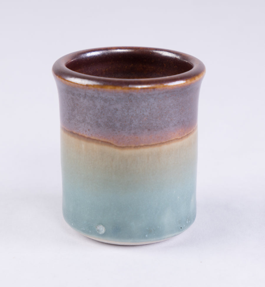 Stoneware Shot Cup in woodland - food safe glaze - pottery made in Maine