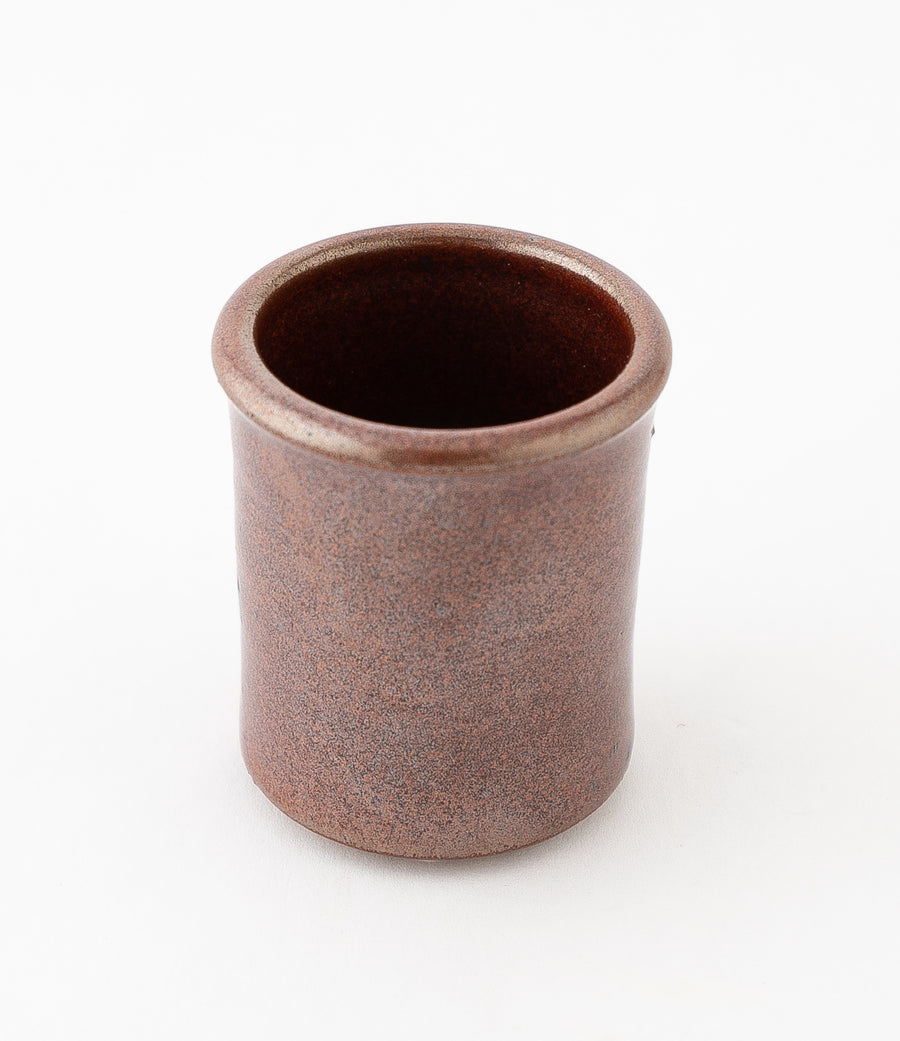 persimmon shot glass - Stoneware Shot Cup - bluff point collection - pottery