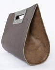 the teardrop leather bag in granite - sideview - durable - women's fashion - medium