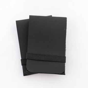black leather wallet - minimalist wallet - convenient elastic closure - handmade in Maine 