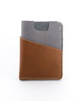 two-color wallet in brown and periwinkle - unisex design - handmade by wood.stone.bone.