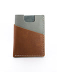 the brockman wallet in gray - cash and cards - minimalist design - front view 