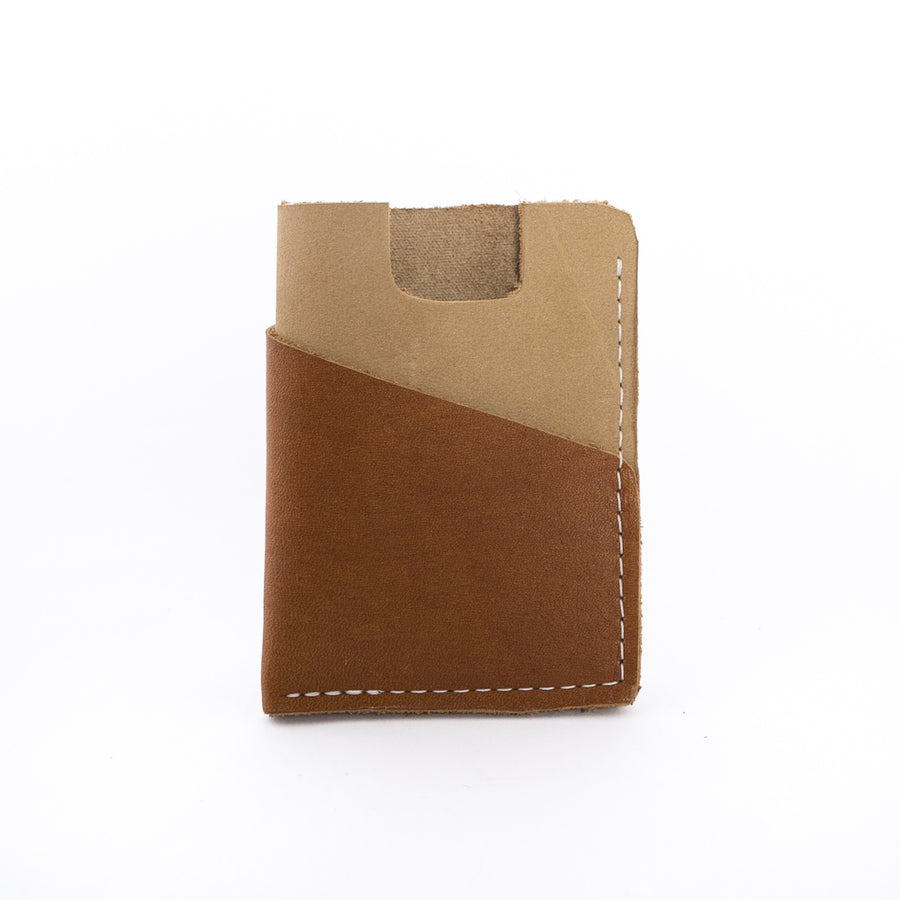The Brockman Wallet in beige - handmade leather goods in Maine