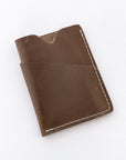 the brockman wallet in chocolate - durable leather - hand stitched - unisex