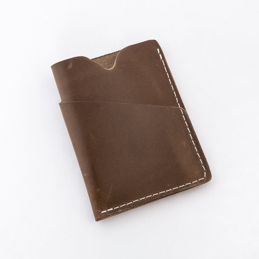 the brockman wallet in chocolate - durable leather - hand stitched - unisex