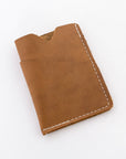 the brockman wallet in caramel - handmade in maine - leather goods 