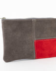 Suede Pouch, Gray/Red Mondrian Bag by Venn + Maker, side view