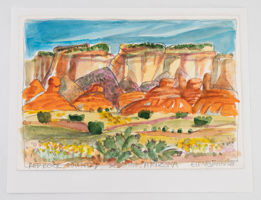 Watercolor of Sedona, Arizona Landscape by Maine Artist Elena Jahn
