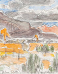 Watercolor of Questa, New Mexico Landscape by Maine Artist Elena Jahn