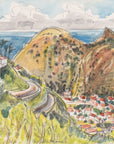 Watercolor of Saba, N.A. - Landscape by Maine Artist Elena Jahn