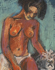 Painting of Nude Figure and Dog by Maine Artist Elena Jahn