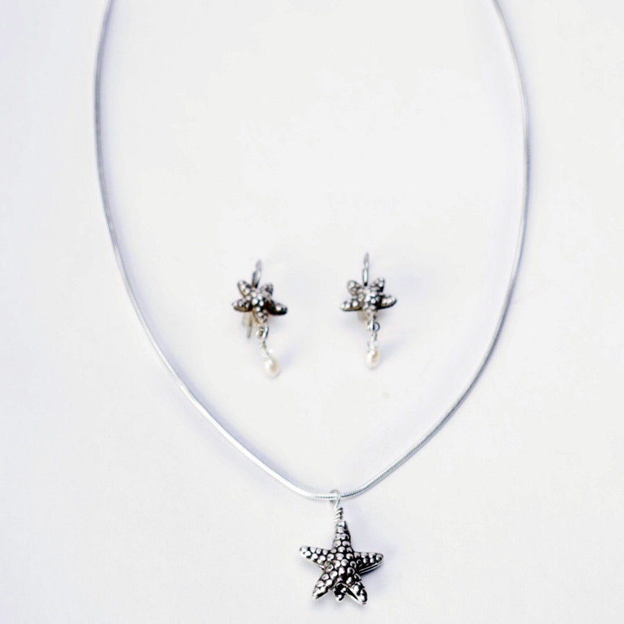 Sterling Starfish and Earrings Set