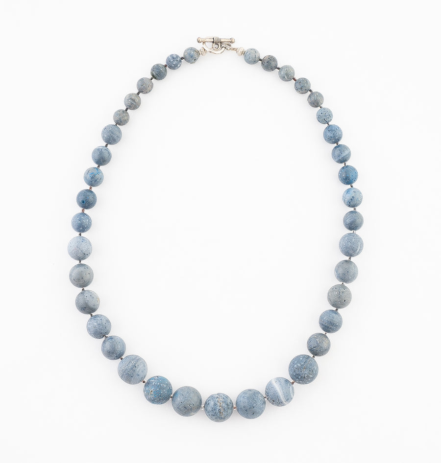 Blue Pumice Stone Necklace