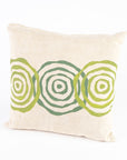 vintage linen pillow - 14 inch - handmade - silk screen 