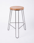 counter height steel and wood stool - clean design - quality furniture - white oak 