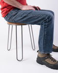 steel and white oak stool - table height - lifestyle image - beckett street - portland - maine - furniture