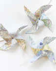 Repurposed Map Pinwheels