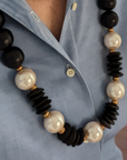 Grande Pearl Long Black Necklace