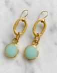 Sea-Foam Green Cloisonne' Pendant Earrings