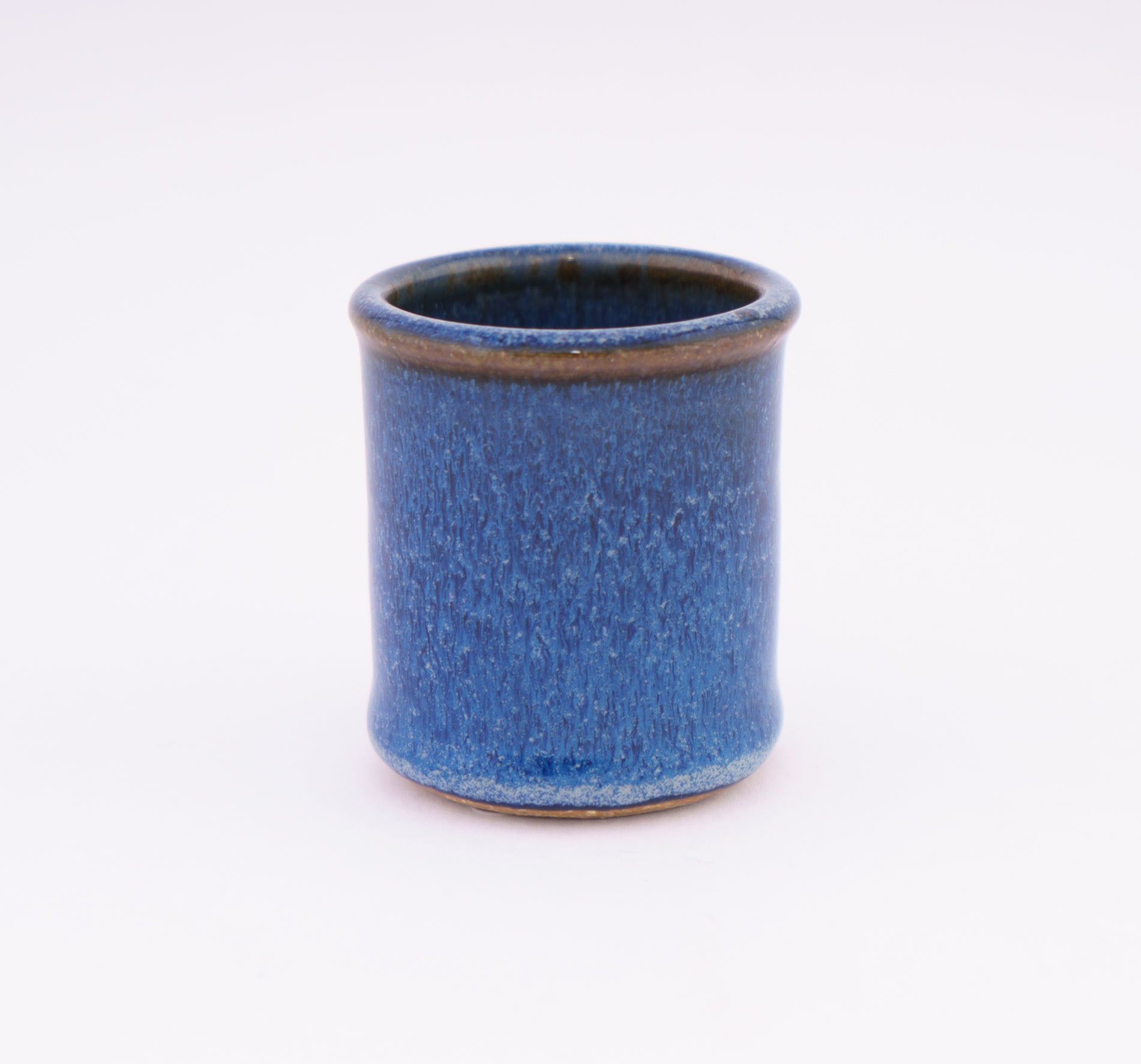 Stoneware Shot Cup - birds beak blue - pottery - bluff point collection