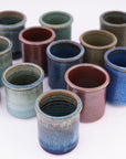 stoneware shot cups - group shot - collection image - bluff point collection - shut glass - handmade pottery 